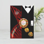 Invitation Réception de mariage Art Déco à Las Vegas | zèbre  (Debout devant)