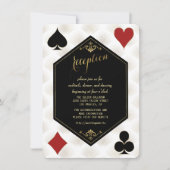 Invitation Réception de mariage Art déco du casino Gatsby dor (Devant)