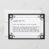 Invitation Réception de mariage art déco noir de l'âge du jaz (Dos)