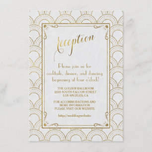 Invitation Réception de mariage Art Déco Or Gatsby le Grand