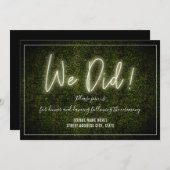 Invitation Réception de mariage au buis néon blanc (Devant / Derrière)