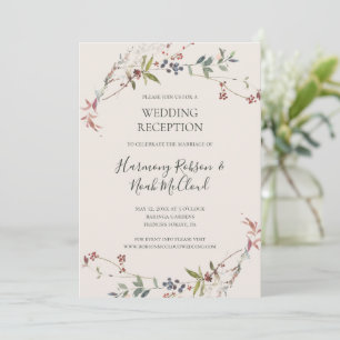 Invitation Réception de mariage au champagne botanique chic d