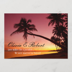 Invitation Réception de Mariage au Coucher de Soleil sur la P