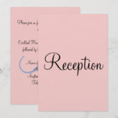 Invitation Réception de mariage au pastel rose et bleu avec m (Devant / Derrière)
