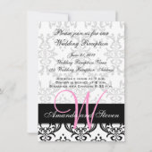 Invitation Réception de mariage au rose damassé élégant avec  (Dos)