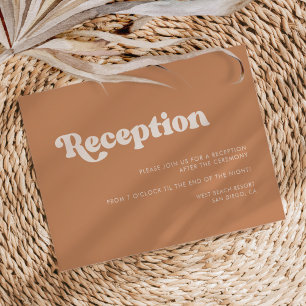 Invitation Réception de mariage au sucre brun rétro chic