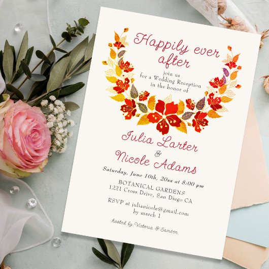 Invitation Réception de mariage au thème d'Hibiscus Tropical