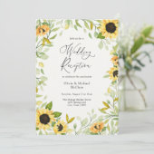 Invitation Réception de mariage au tournesol d'automne et au (Debout devant)