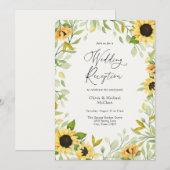 Invitation Réception de mariage au tournesol d'automne et au (Devant / Derrière)