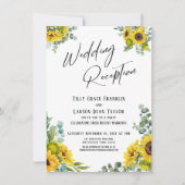 Invitation Réception de mariage au tournesol d'eucalyptus (Devant)
