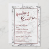 Invitation Réception de mariage audacieuse sur fond de marbre (Devant)