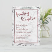 Invitation Réception de mariage audacieuse sur fond de marbre (Debout devant)