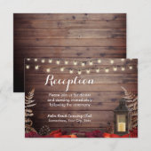 Invitation Réception de mariage automnal aux feuilles et lant (Devant / Derrière)