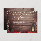 Invitation Réception de mariage automnal avec feuilles et lan (Devant / Derrière)