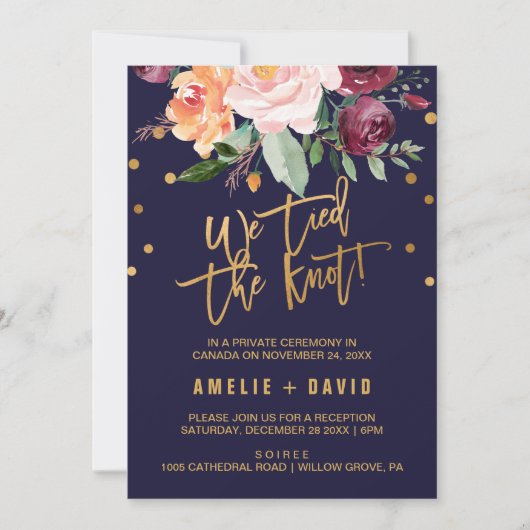 Invitation Réception de Mariage Automnal Floral Nous Nous Som (Devant)