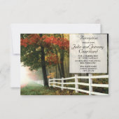 Invitation Réception de mariage Automne Feuilles Clôture Blan (Devant)