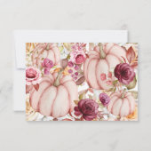Invitation Réception de mariage Automne Rose Citrouille (Dos)