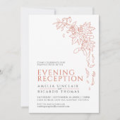 Invitation Réception de mariage aux feuilles d'automne orange (Devant)