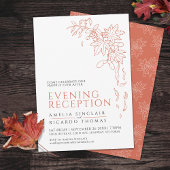 Invitation Réception de mariage aux feuilles d'automne orange