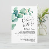 Invitation Réception de mariage aux feuilles d'eucalyptus (Debout devant)