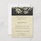 Invitation Réception de mariage aux feuilles d'or fausses élé (Devant)