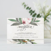 Invitation Réception de mariage aux fleurs botaniques à l'aqu (Debout devant)