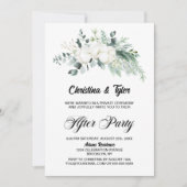 Invitation Réception de mariage aux fleurs de coton et eucaly (Devant)