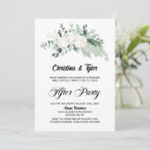 Invitation Réception de mariage aux fleurs de coton et eucaly (Debout devant)