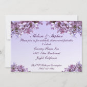 Invitation Réception de mariage aux fleurs de lilas (Devant)