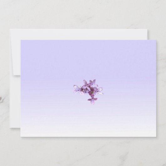 Invitation Réception de mariage aux fleurs de lilas (Dos)