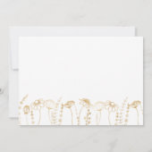 Invitation Réception de mariage aux fleurs sauvages, esquisse (Dos)