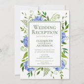 Invitation Réception de mariage aux Hortensias Bleus (Devant)