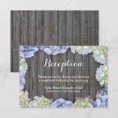 Invitation Réception de mariage aux hydrangeas en bois de gra (Devant / Derrière)