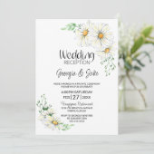 Invitation Réception de mariage aux marguerites blanches (Debout devant)