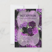 Invitation Réception de mariage aux oeillets de pourpre dégra (Devant)