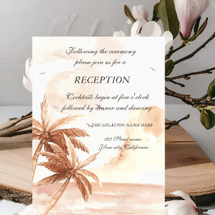 Invitation Réception de mariage aux palmiers tropicaux rustiq