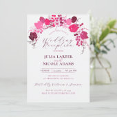 Invitation Réception de mariage aux raisins de baie sucrée fl (Debout devant)