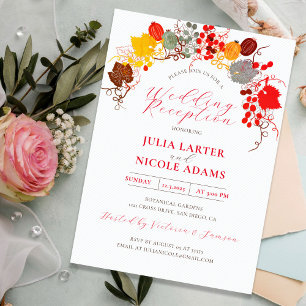 Invitation Réception de mariage aux raisins de baie sucrée fl