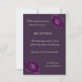 Invitation Réception de mariage aux roses violettes chic élég (Devant)