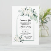 Invitation Réception de mariage avec arche de fleurs de coton (Debout devant)