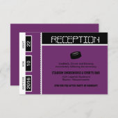Invitation Réception de mariage avec billets de hockey (Devant / Derrière)