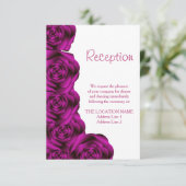 Invitation Réception de mariage avec bordure de rose violette (Debout devant)