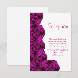 Invitation Réception de mariage avec bordure de rose violette