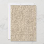 Invitation Réception de mariage avec bordure de toile de jute (Dos)