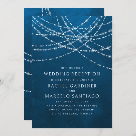Invitation Réception De Mariage Avec Chaîne (Devant / Derrière)