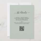 Invitation Réception de mariage avec code QR et verdure de sa (Dos)