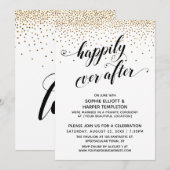 Invitation Réception de Mariage avec Confettis Dorés Uniqueme (Devant / Derrière)