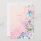 Invitation Réception de mariage avec de jolies fleurs sauvage (Dos)