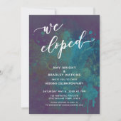 Invitation Réception de mariage avec écriture abstraite multi (Devant)