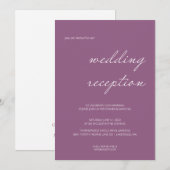 Invitation Réception de mariage avec écriture calligraphique  (Devant / Derrière)